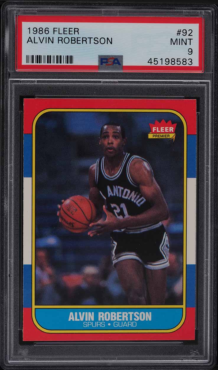 1986 Fleer Basketball Alvin Robertson #92 PSA 9 MINT