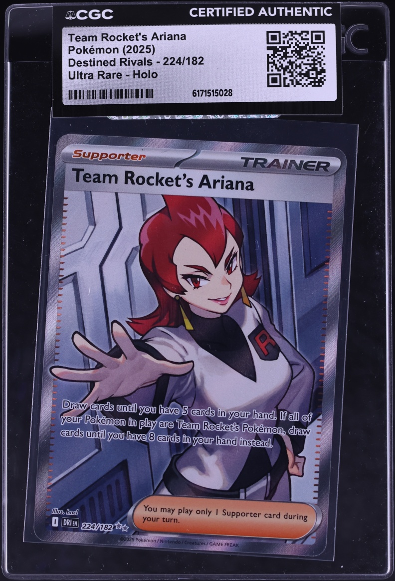 2025 Pokemon SV Destined Rivals Full Art Team Rocket's Ariana #224 CGC AUTH