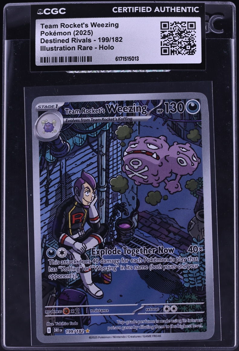 2025 Pokemon Scarlet & Violet Destined Rivals IR Team Rocket's Weezing #199 CGC AUTH