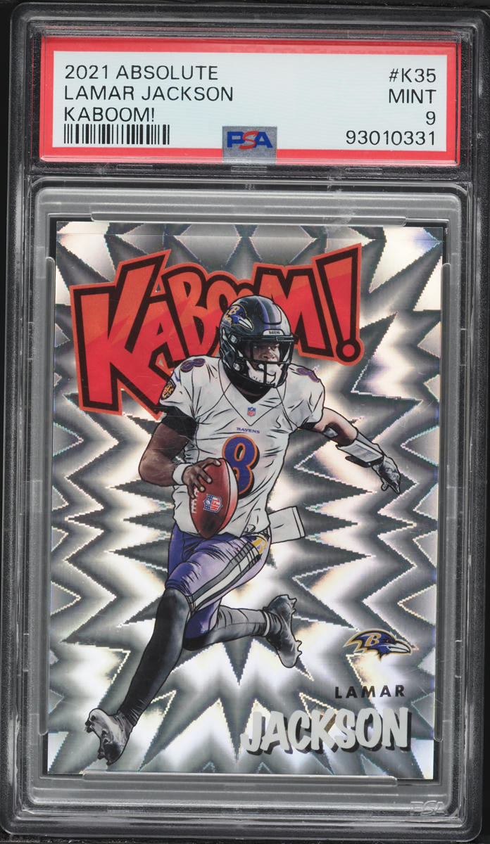 2021 Absolute Kaboom! Lamar Jackson #K35 PSA 9 MINT