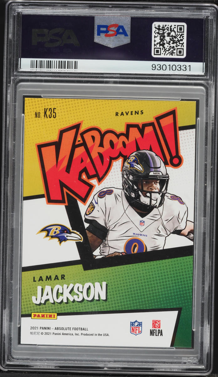 2021 Absolute Kaboom! Lamar Jackson #K35 PSA 9 MINT