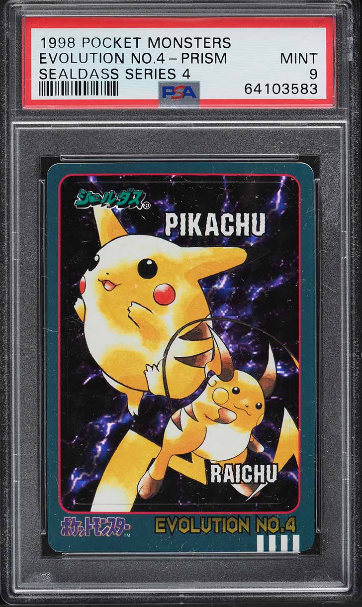 1998 Pokemon Japanese Pocket Monsters Sealdass Series Evolution Prism #4 PSA 9