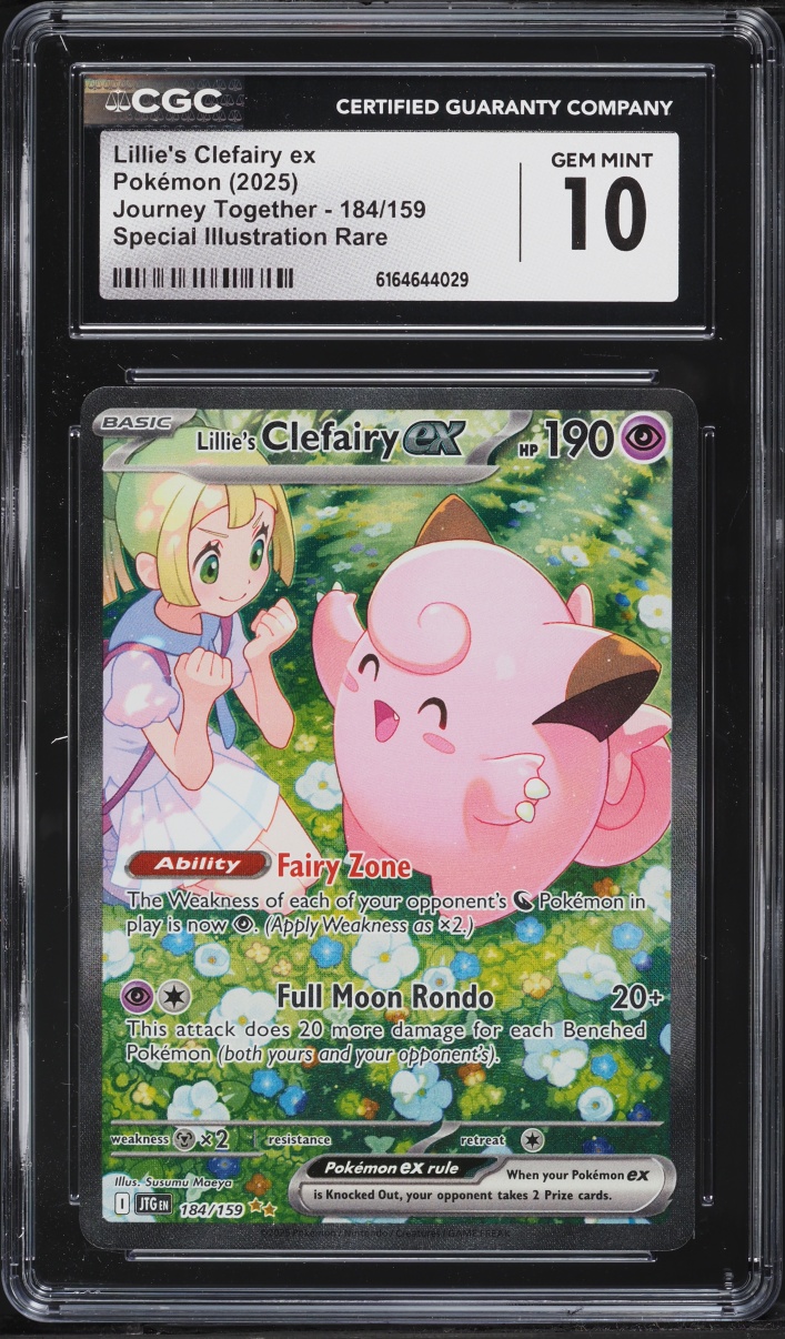 2025 Pokemon Scarlet & Violet Journey Together SIR Lillie's Clefairy ex #184 CGC 10 GEM MINT