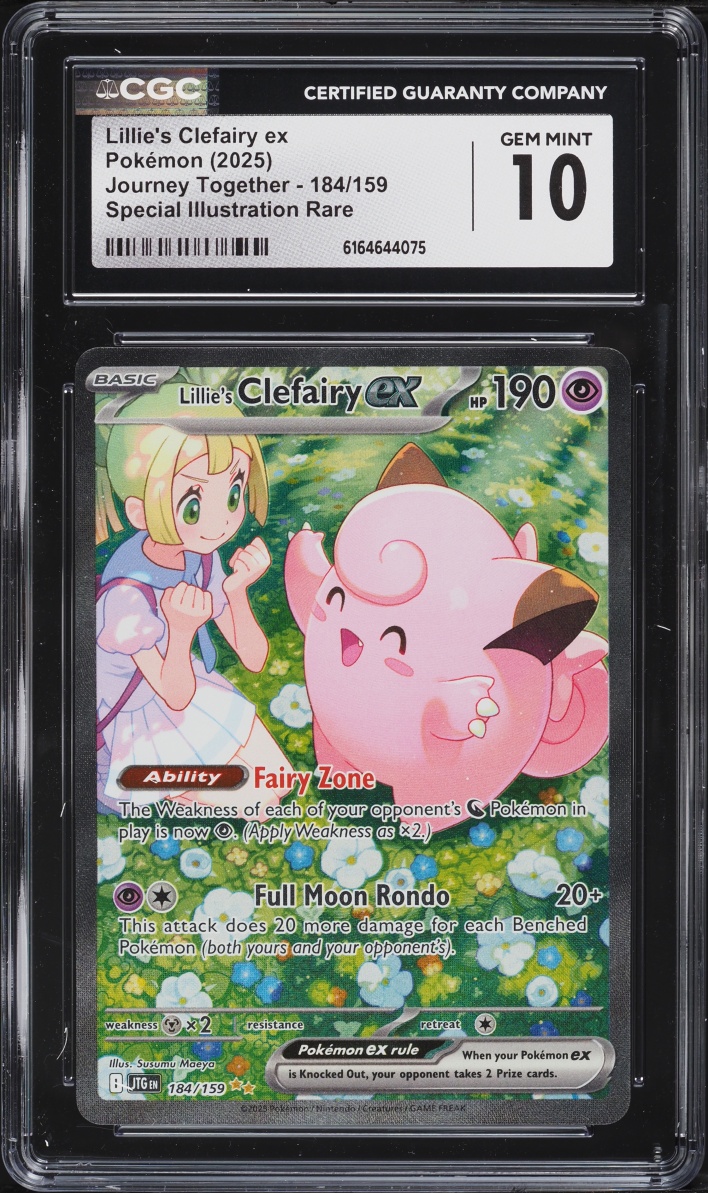 2025 Pokemon Scarlet & Violet Journey Together SIR Lillie's Clefairy ex #184 CGC 10 GEM MINT