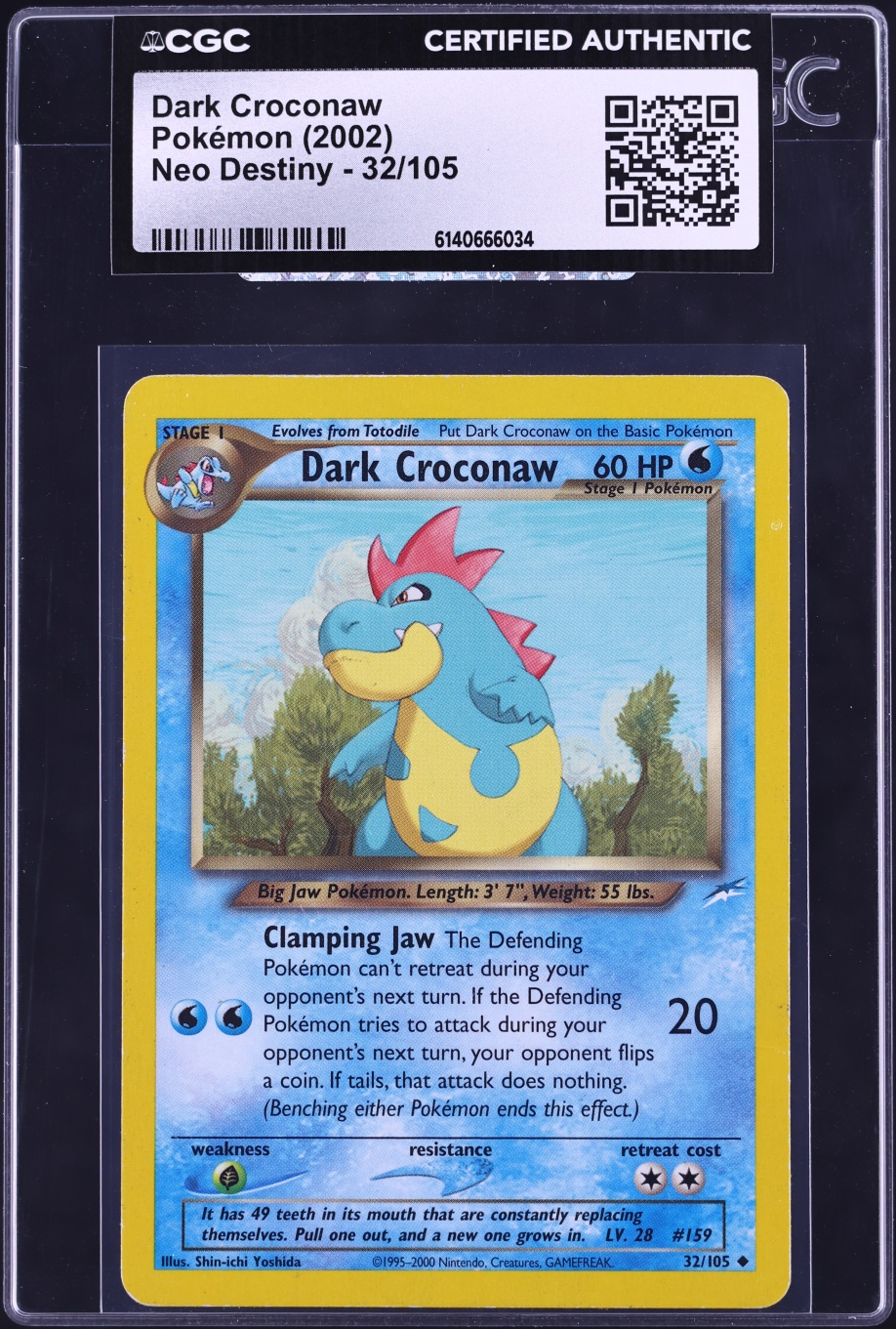 2002 Pokemon Neo Destiny Dark Croconaw #32 CGC AUTH