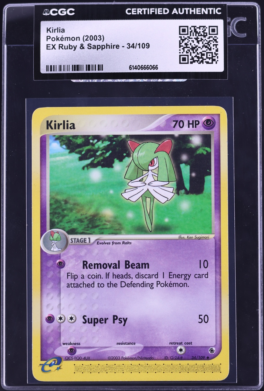2003 Pokemon EX Ruby & Sapphire Kirlia #34 CGC AUTH