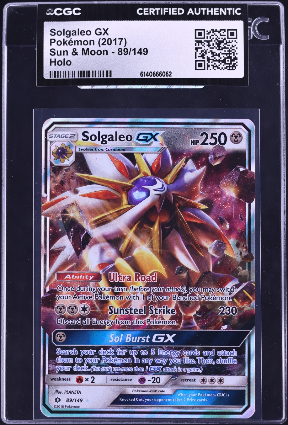 2017 Pokemon Sun & Moon Solgaleo GX #89 CGC AUTH