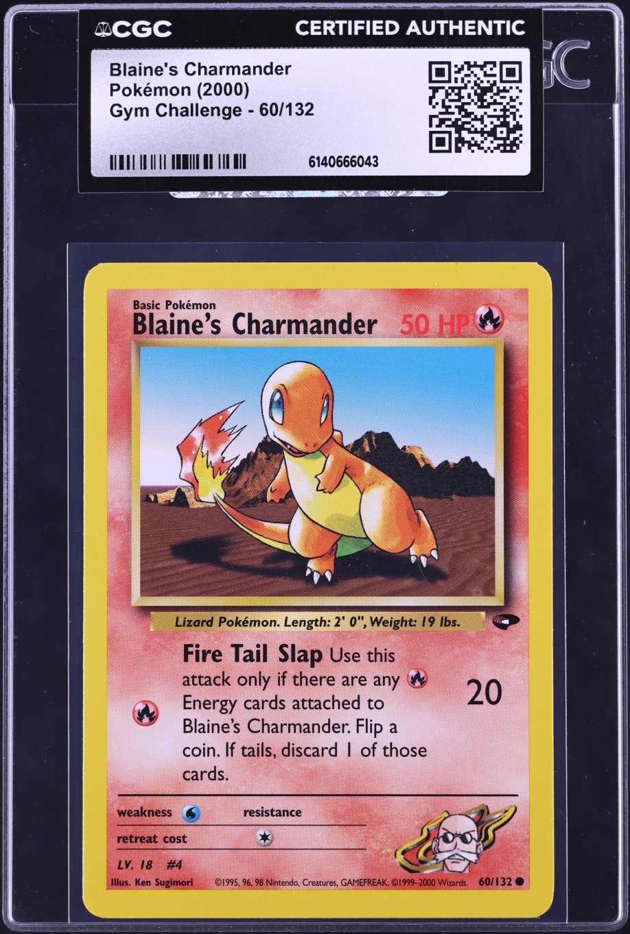 2000 Pokemon Gym Challenge Blaine's Charmander #60 CGC AUTH
