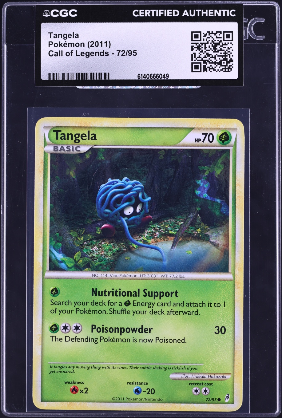 2011 Pokemon Call Of Legends Tangela #72 CGC AUTH