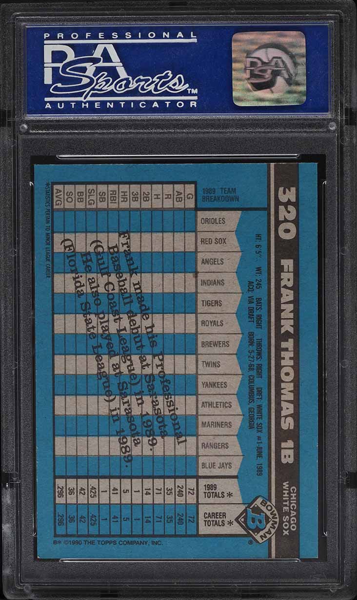 1990 Bowman Frank Thomas ROOKIE #320 PSA 8 NM-MT