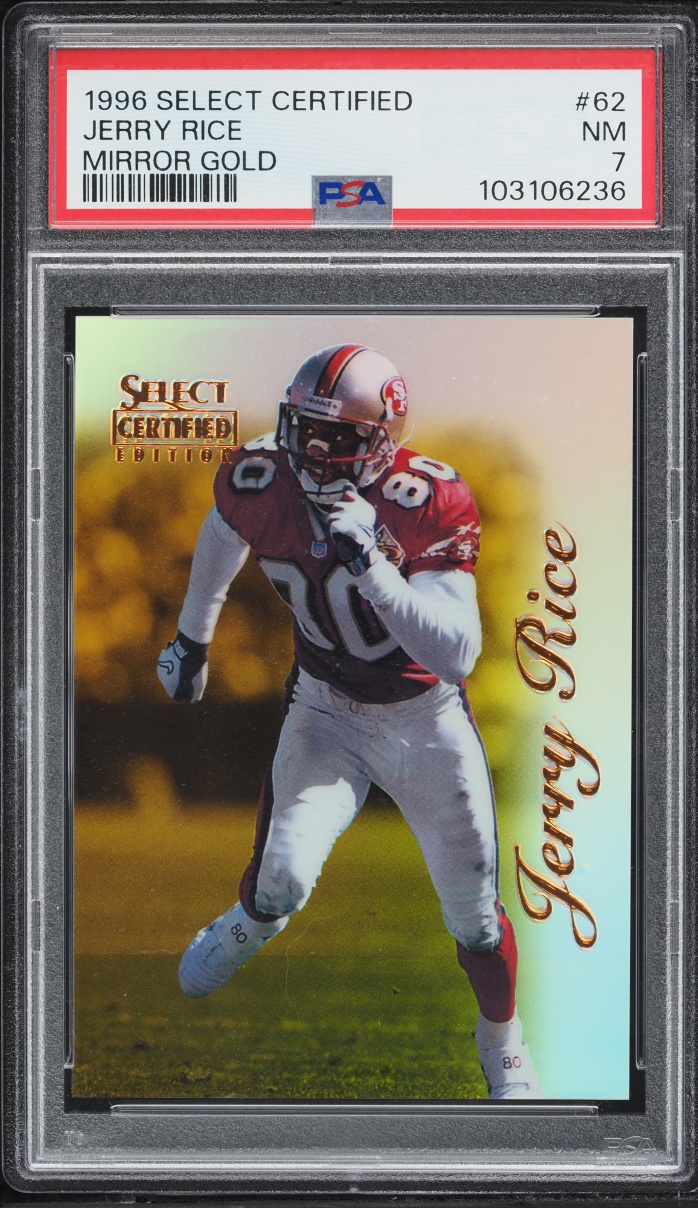 1996 Select Certified Mirror Gold Jerry Rice #62 PSA 7 NRMT - Photo 1