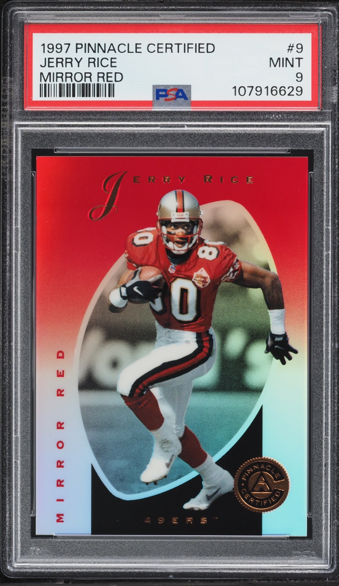 1997 Pinnacle Certified Mirror Red Jerry Rice #9 PSA 9 MINT - Photo 1