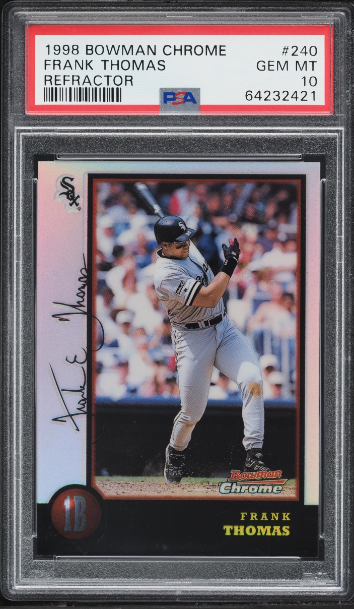 1998 Bowman Chrome Refractor Frank Thomas #240 PSA 10 GEM MINT - Photo 1