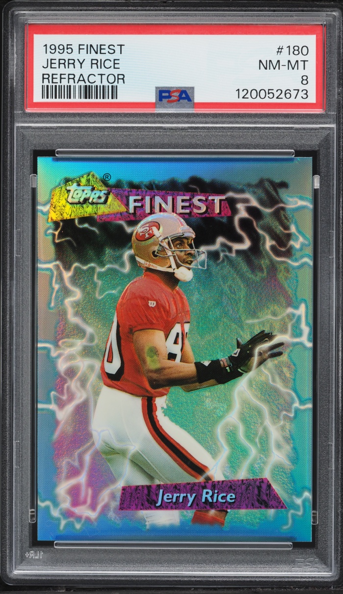 1995 Finest Refractor Jerry Rice #180 PSA 8 NM-MT - Photo 1