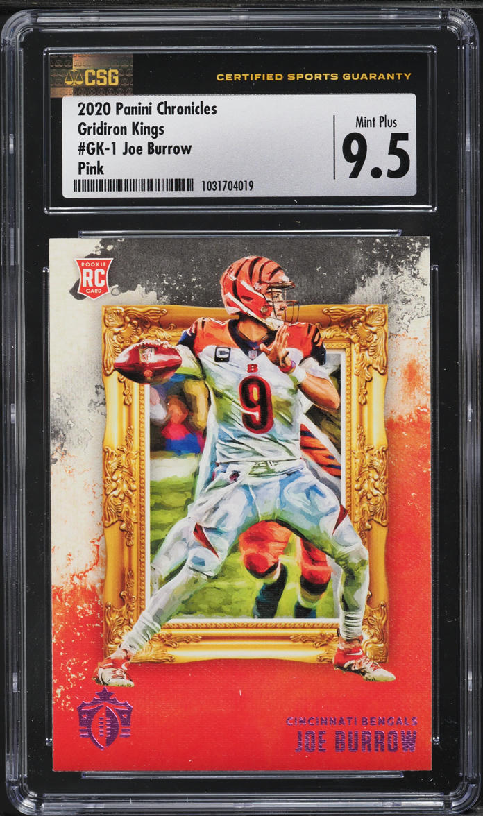 2020 Panini Chronicles Gridiron Kings Pink Joe Burrow ROOKIE #GK-1 CSG 9.5 MINT+