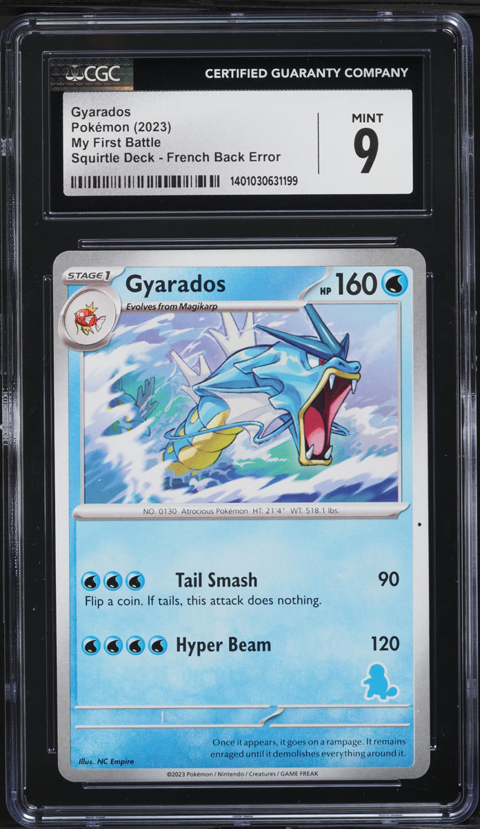 2023 Pokemon My First Battle Deck French Back Error Gyarados CGC 9 MINT