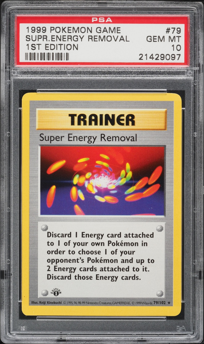 1999 Pokemon Base Set Shadowless 1st Edition Super Energy Removal #79 PSA 10 GEM MINT