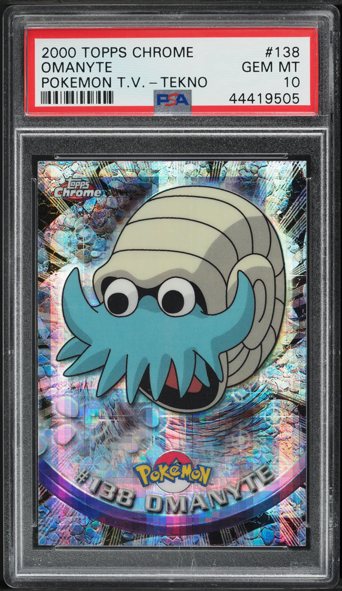 2000 Topps Chrome Pokemon Series 2 Tekno Omanyte #138 PSA 10 GEM MINT