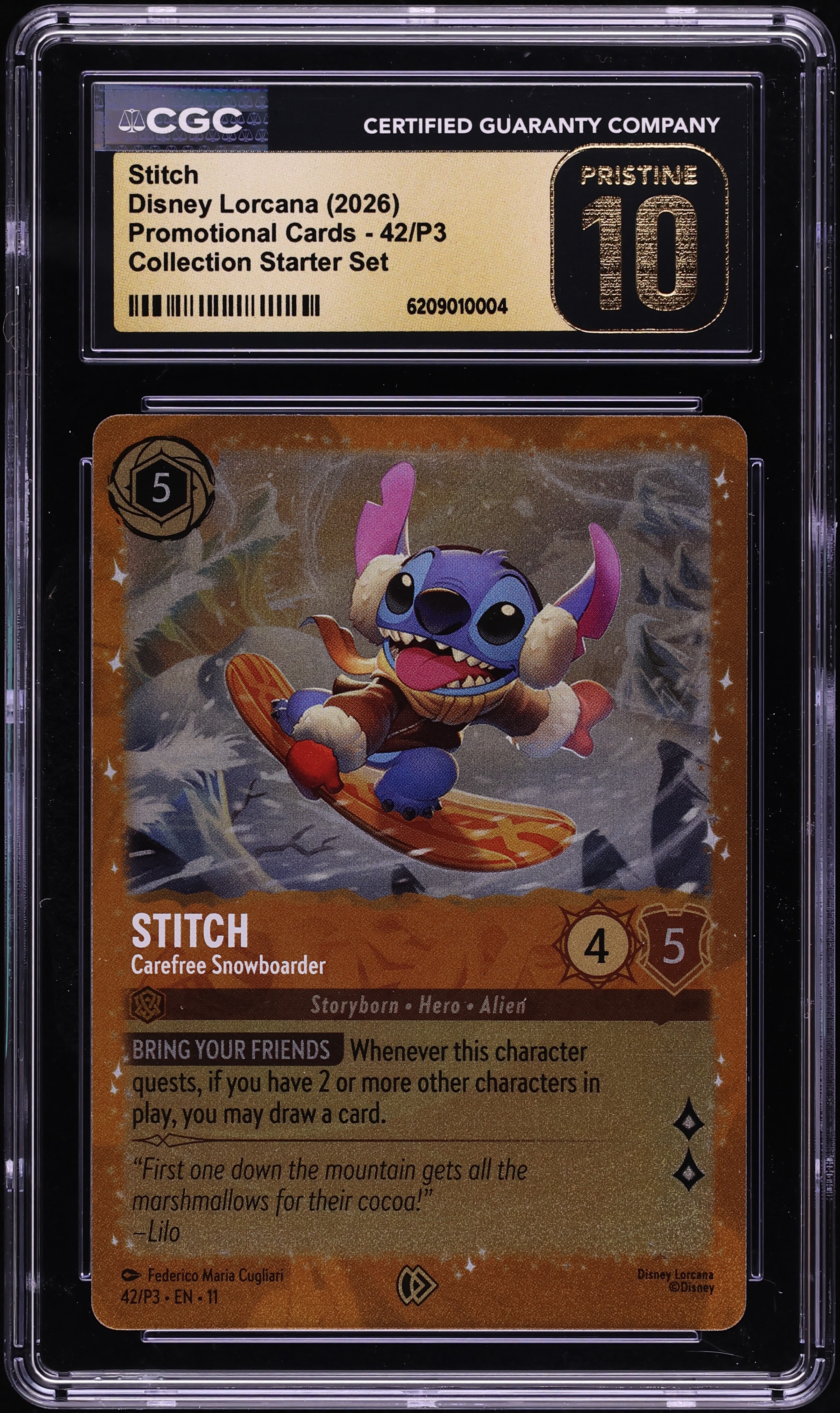 2026 Disney Lorcana Promo Collection Starter Set Stitch #42 CGC 10 PRISTINE