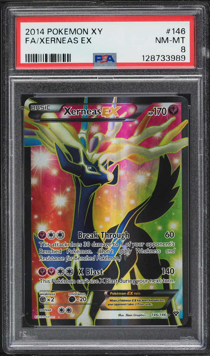 2014 Pokemon XY Full Art Xerneas EX #146 PSA 8 NM-MT