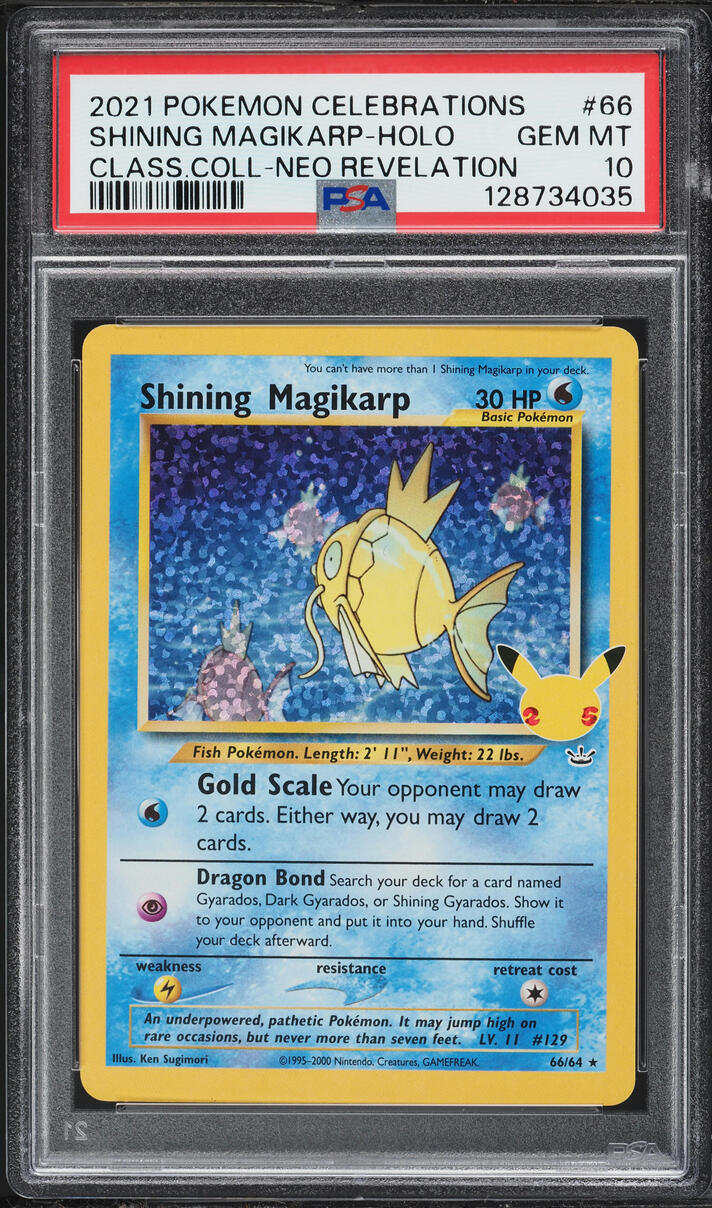 2021 Pokemon Sword & Shield Celebrations Classic Holo Shining Magikarp #66 PSA 10 GEM MINT