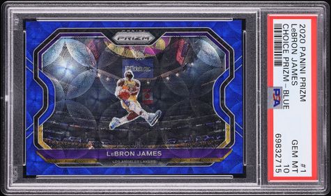 2020 Panini Prizm White Sparkle LeBron James KOBE TRIBUTE #1 PSA