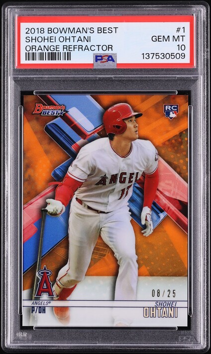 2018 Bowman's Best Orange Refractor Shohei Ohtani ROOKIE /25 #1 PSA 10 GEM MINT