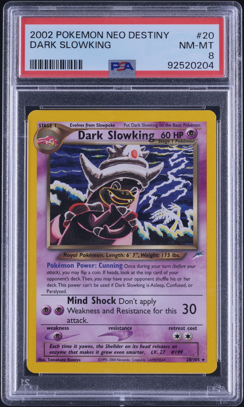2002 Pokemon Neo Destiny Dark Slowking #20 PSA 8 NM-MT