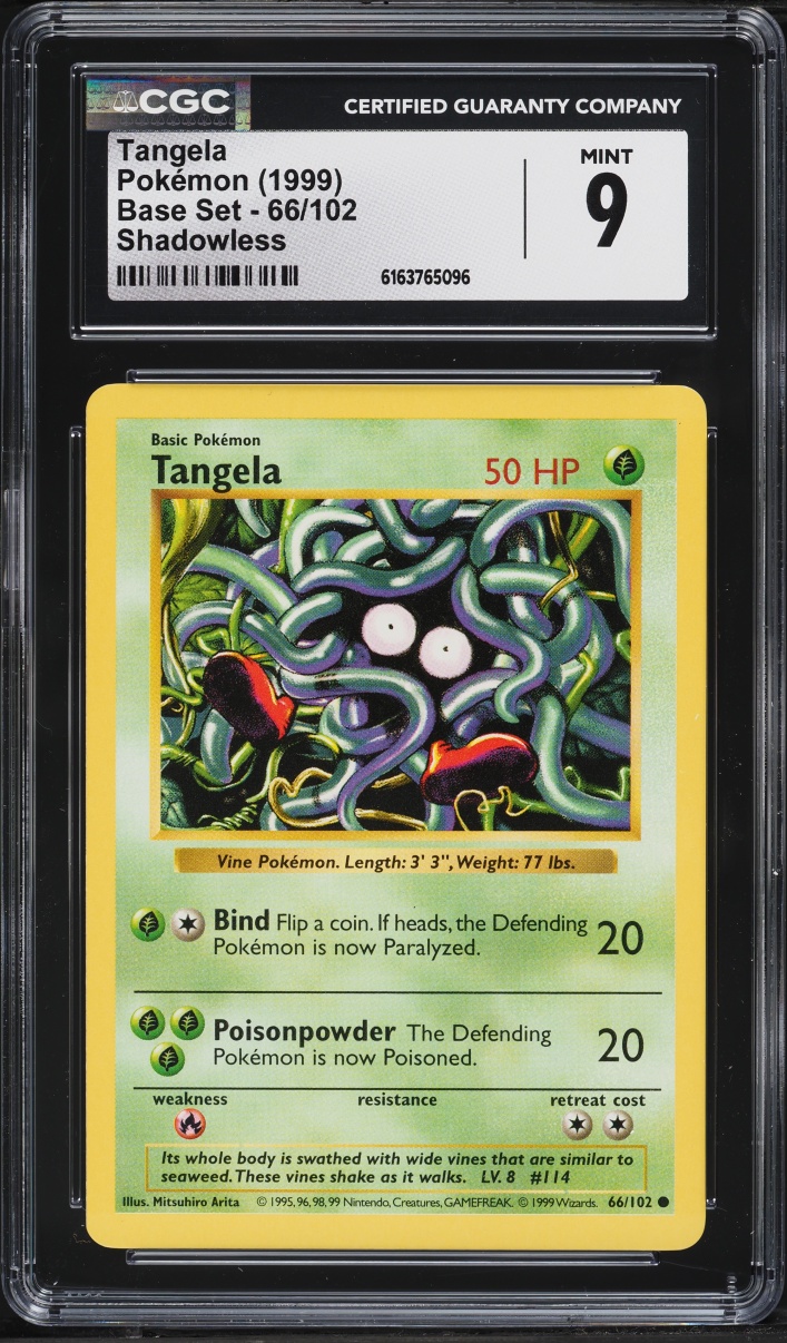 1999 Pokemon Base Set Shadowless Tangela #66 CGC 9 MINT