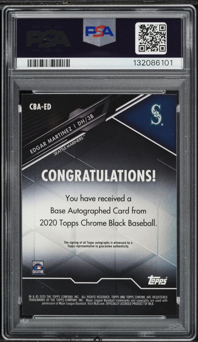2020 Topps Chrome Black Edgar Martinez AUTO #CBA-ED PSA 9 MINT