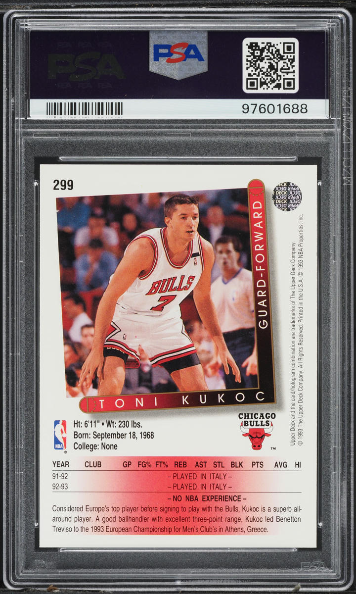 1993 Upper Deck Toni Kukoc #299 PSA 9 MINT
