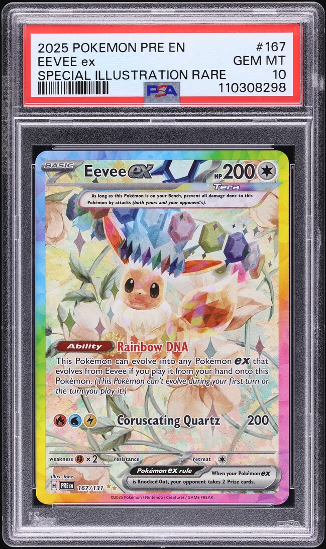 2025 Pokemon Scarlet & Violet Prismatic Evolutions SIR Eevee EX #167 PSA 10 GEM MINT