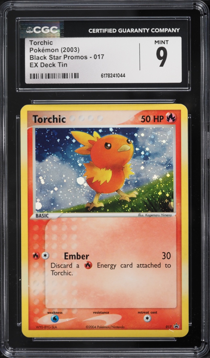 2003 Pokemon Black Star Promos EX Deck Tin Torchic #017 CGC 9 MINT
