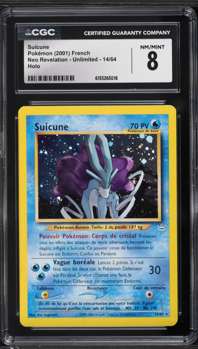 2001 Pokemon French Neo Revelation Holo Suicune #14 CGC 8 NM-MT