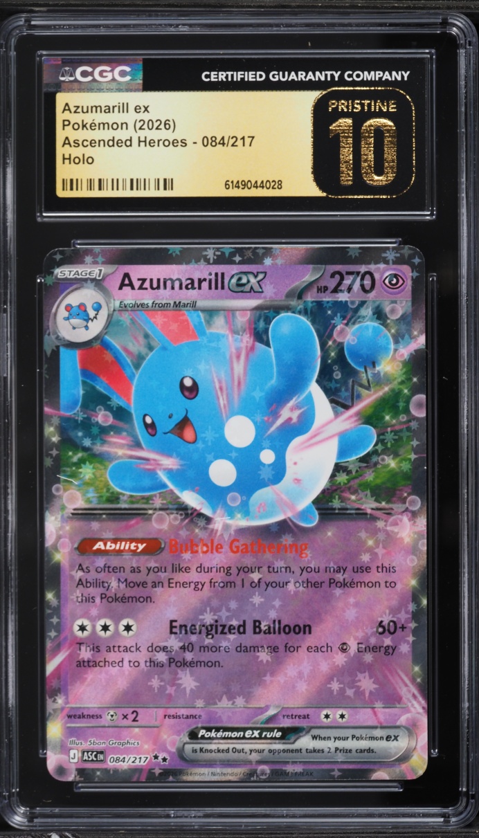 2026 Pokemon Mega Evolution Ascended Heroes Holo Azumarill ex #084 CGC 10 PRISTINE