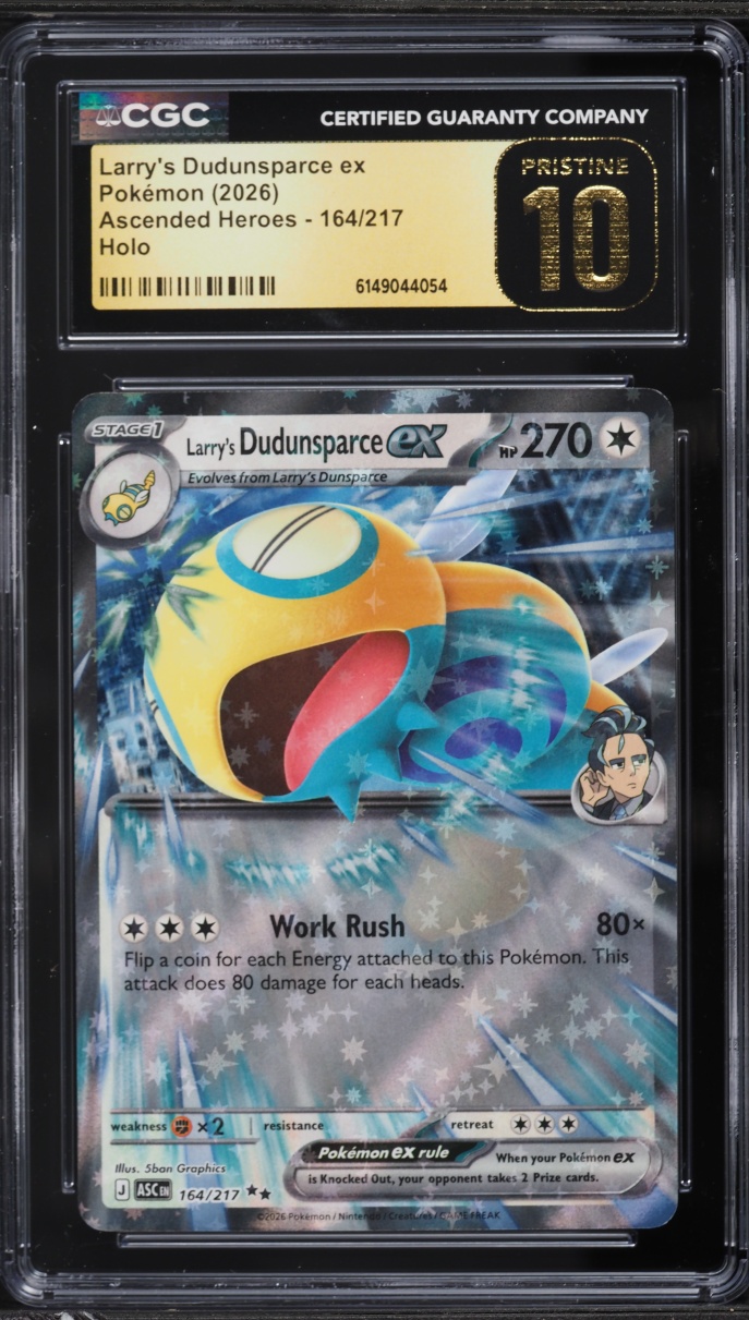 2026 Pokemon Mega Evolution Ascended Heroes Holo Larry's Dudunsparce ex #164 CGC 10 PRISTINE