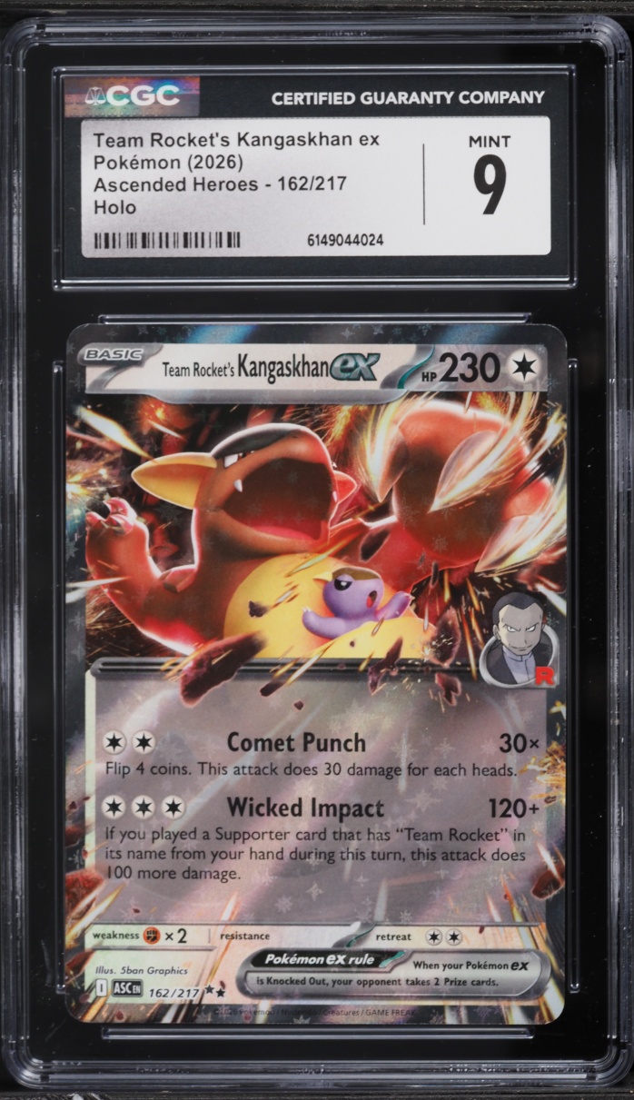 2026 Pokemon Mega Evolution Ascended Heroes Holo Team Rocket's Kangaskhan ex #162 CGC 9 MINT