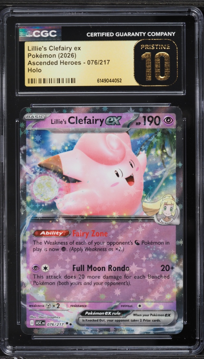 2026 Pokemon Mega Evolution Ascended Heroes Holo Lillie's Clefairy ex #76 CGC 10 PRISTINE