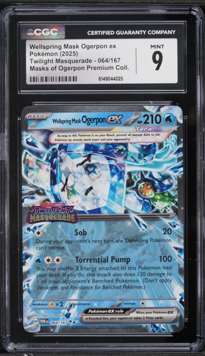 2025 Pokemon SV Twilight Masquerade Premium Wellspring Mask Ogerpon ex #64 CGC 9 MINT