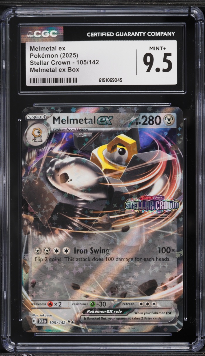 2025 Pokemon Scarlet & Violet Promo Stellar Crown Holo Melmetal EX #105 CGC 9.5 MINT+