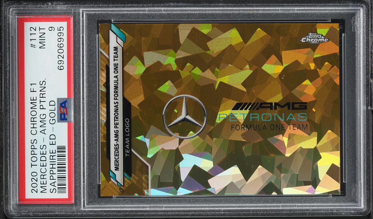 2020 Topps Chrome Formula 1 F1 Sapphire Gold Mercedes-AMG /50 #112 PSA 9 MINT