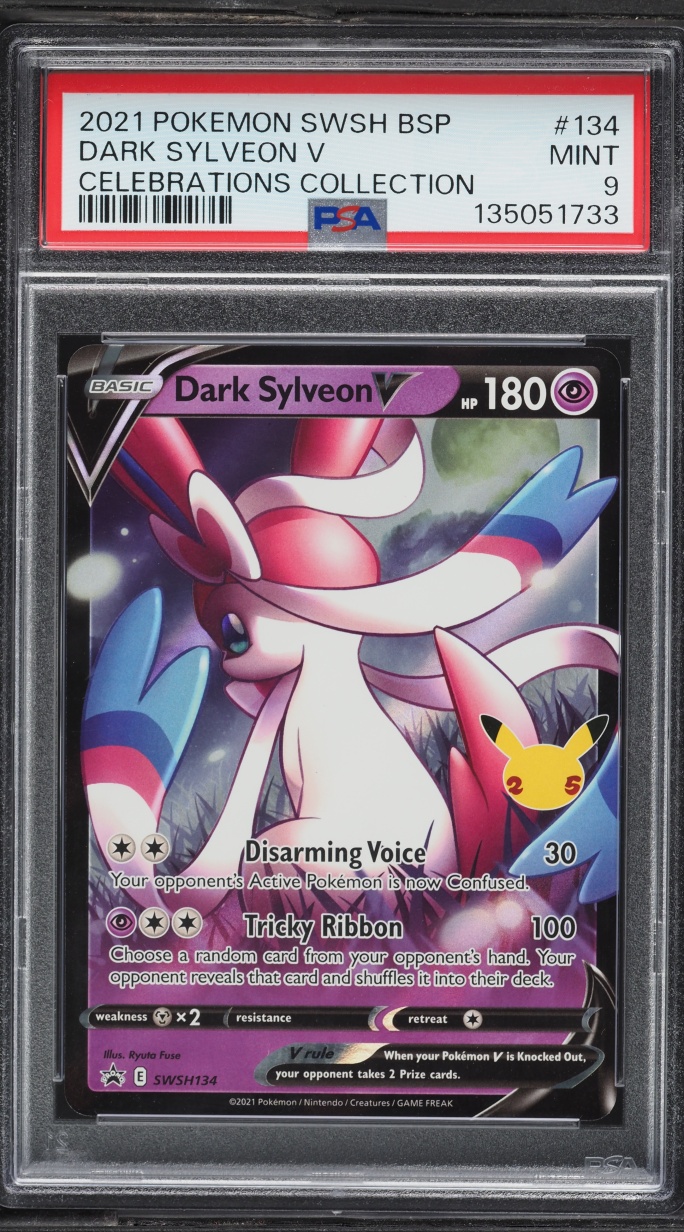 2021 Pokemon Sword & Shield Promo Celebrations Collection Dark Sylveon V #SWSH134 PSA 9 MINT
