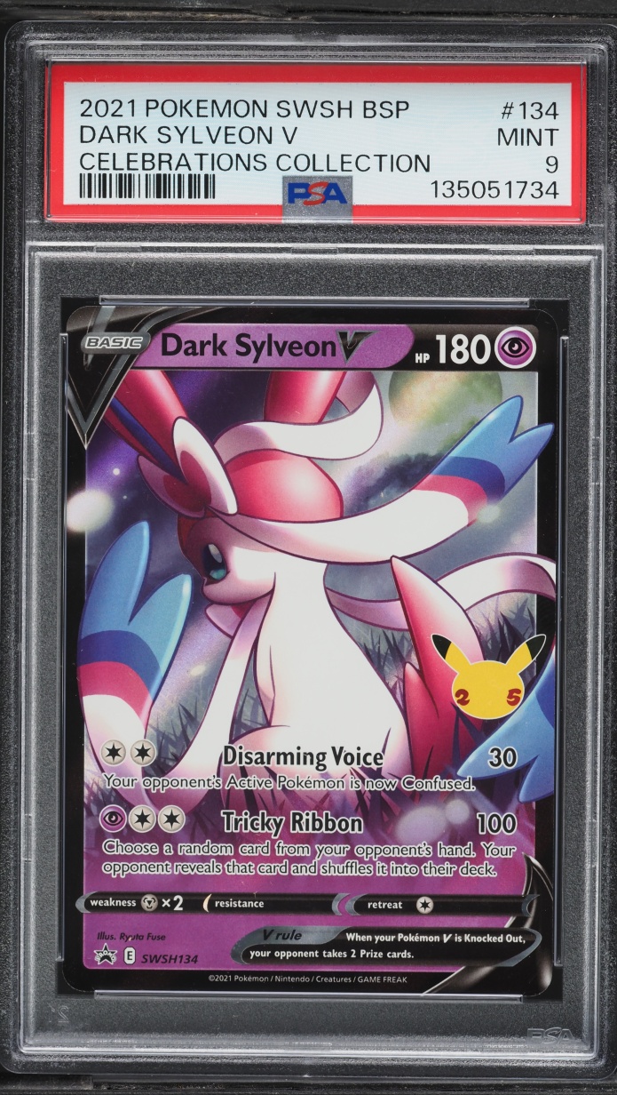 2021 Pokemon Sword & Shield Promo Celebrations Collection Dark Sylveon V #SWSH134 PSA 9 MINT