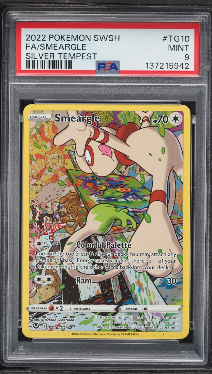 2022 Pokemon Sword & Shield Silver Tempest CHR Smeargle #TG10 PSA 9 MINT