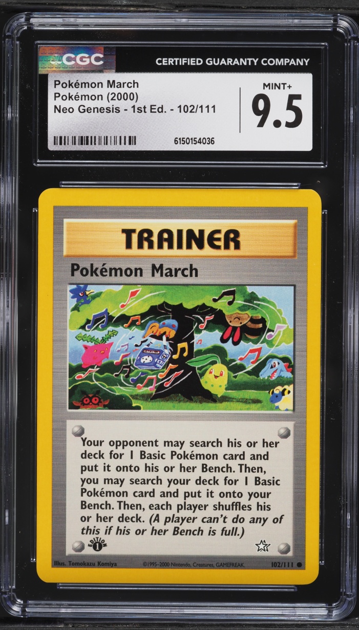 2000 Pokemon Neo Genesis 1st Edition Pokemon March #102 CGC 9.5 MINT+