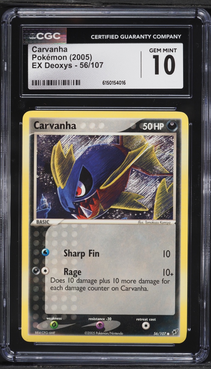 2005 Pokemon EX Deoxys Carvanha #56 CGC 10 GEM MINT