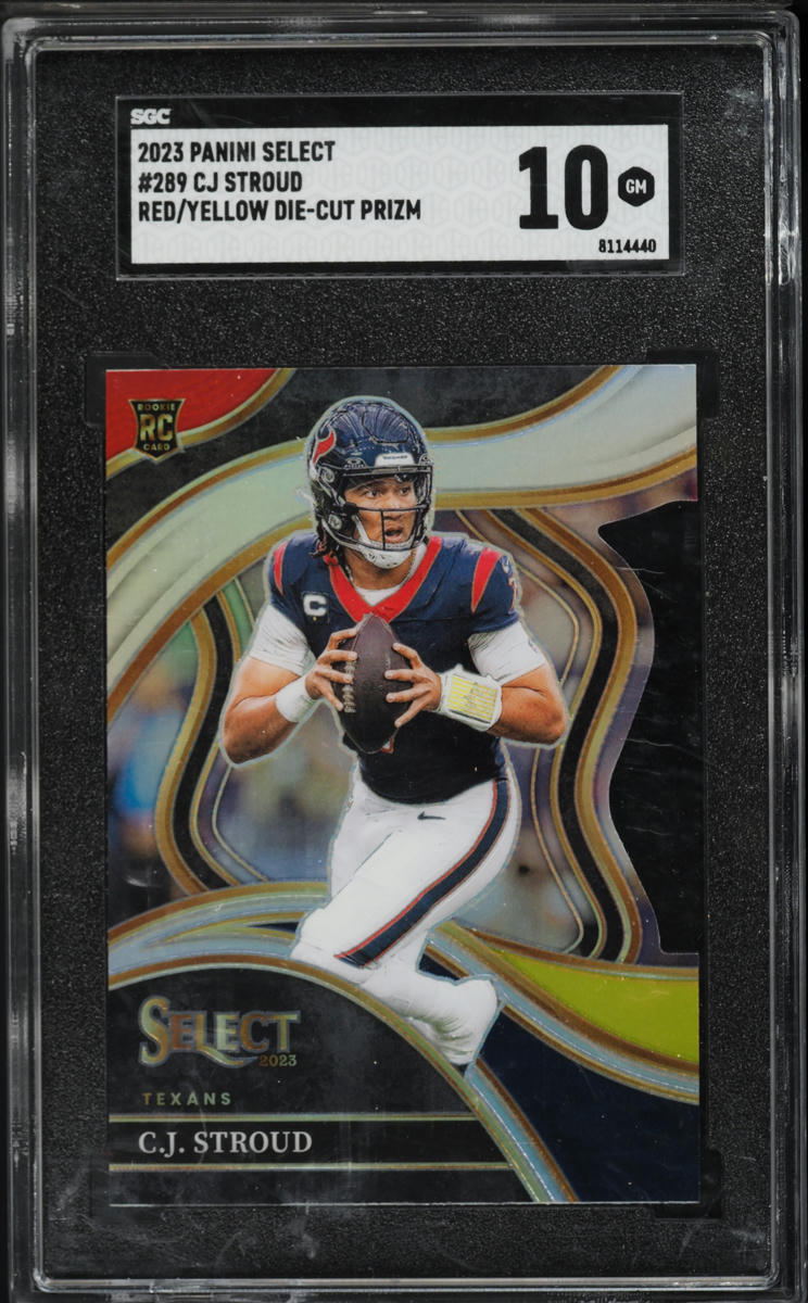 2023 Select Club Level Red Yellow Prizm Die-Cut C.J. Stroud ROOKIE #289 SGC 10 GEM MINT