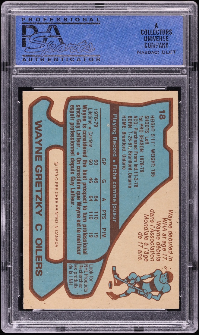 1979 O-Pee-Chee Hockey Wayne Gretzky ROOKIE #18 PSA 8 NM-MT