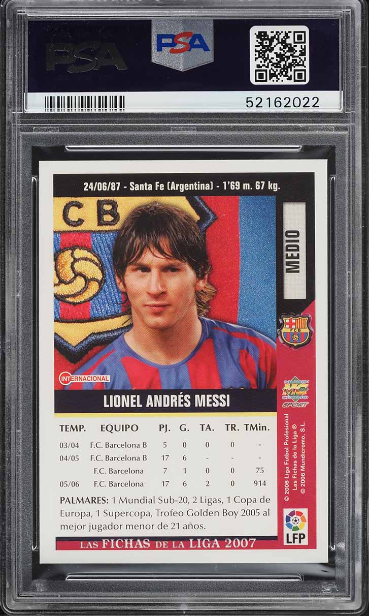 2007 Mundicromo Las Fichas De La Liga Lionel Messi #19 PSA 8 NM-MT