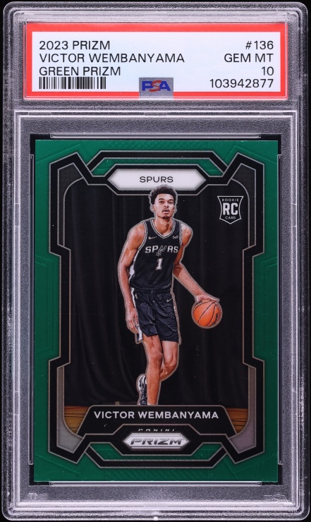 2023 Panini Prizm Green Victor Wembanyama ROOKIE #136 PSA 10 GEM MINT